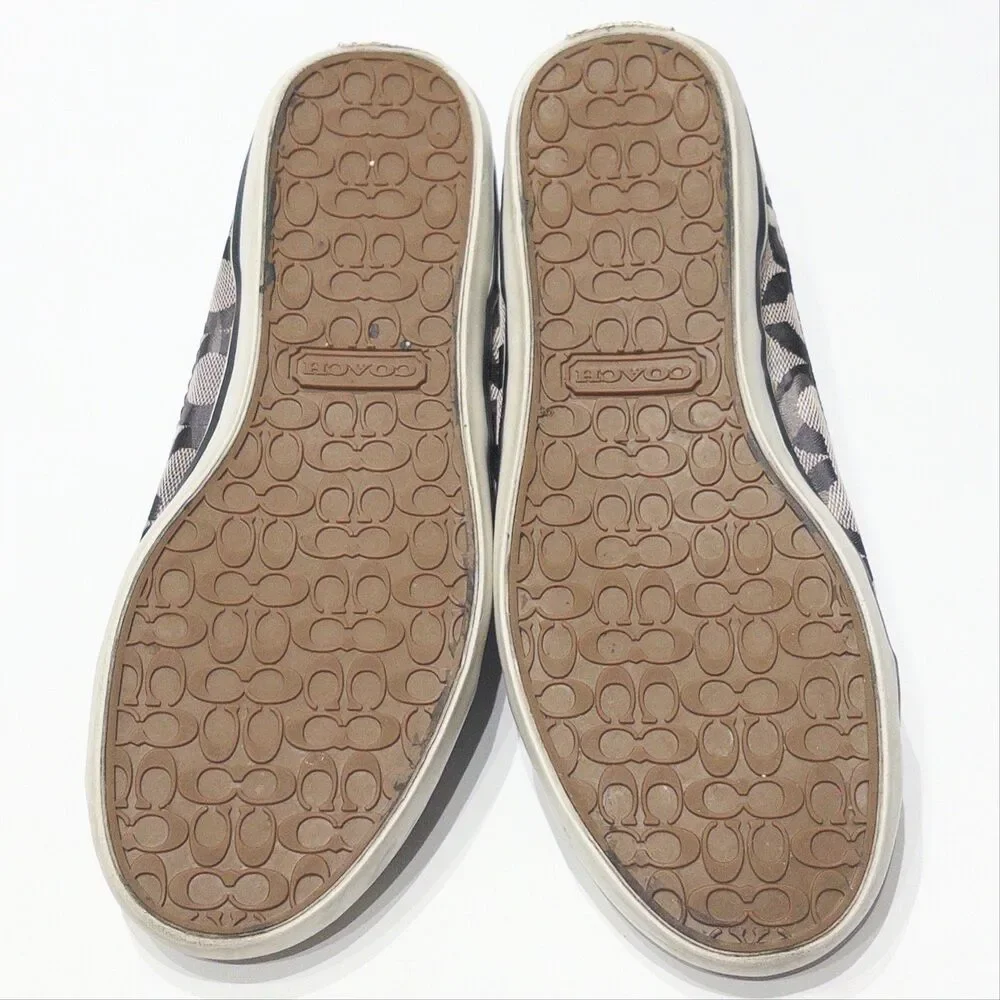 Coach Keeley Black & White Signature C Monogram Slip On Sneakers Women Size 7B